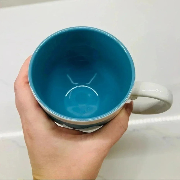 Let your Faith Be Bigger Than Your Fear Blue White Graphic Coffee Mug Large - Picture 3 of 5